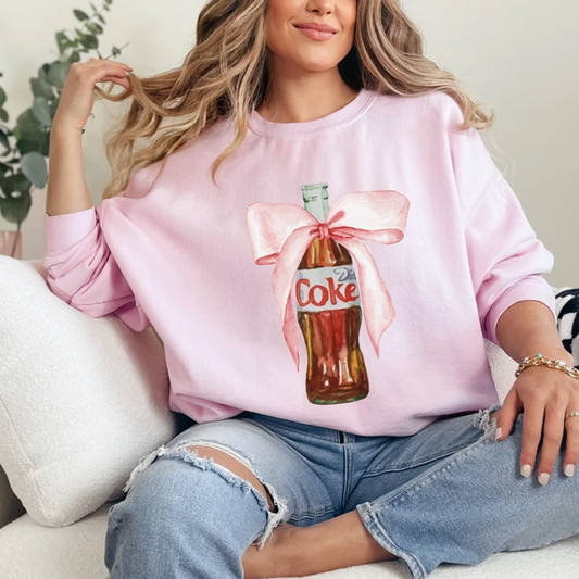 Diet Soda Bottle with Bow Sweatshirt