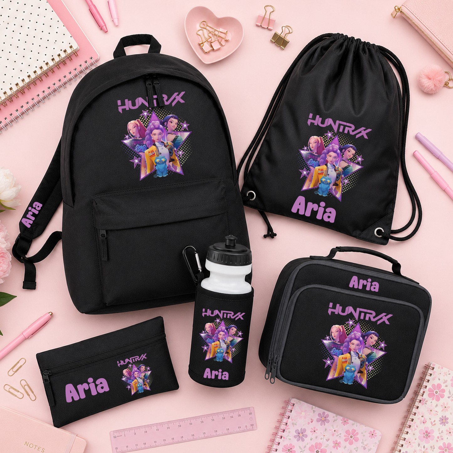 Hunter Girls Back School Bag, Backpack Set, personalisation optional
