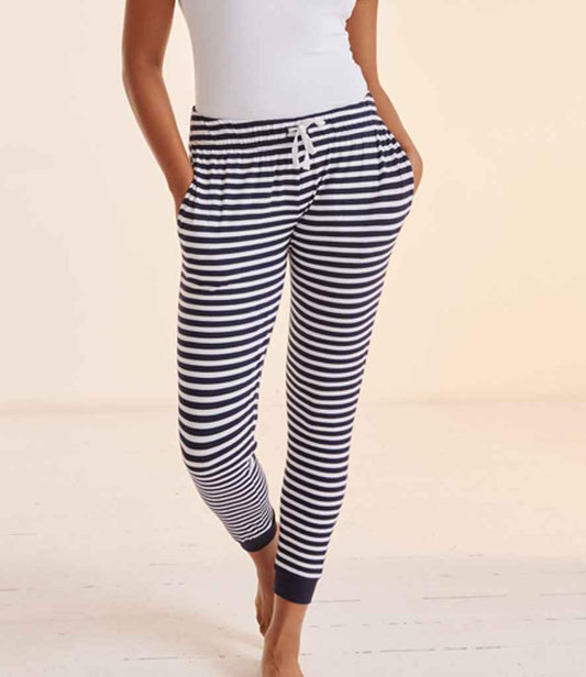 Navy & White Striped PJ / Lounge Bottoms - Kids & Adults