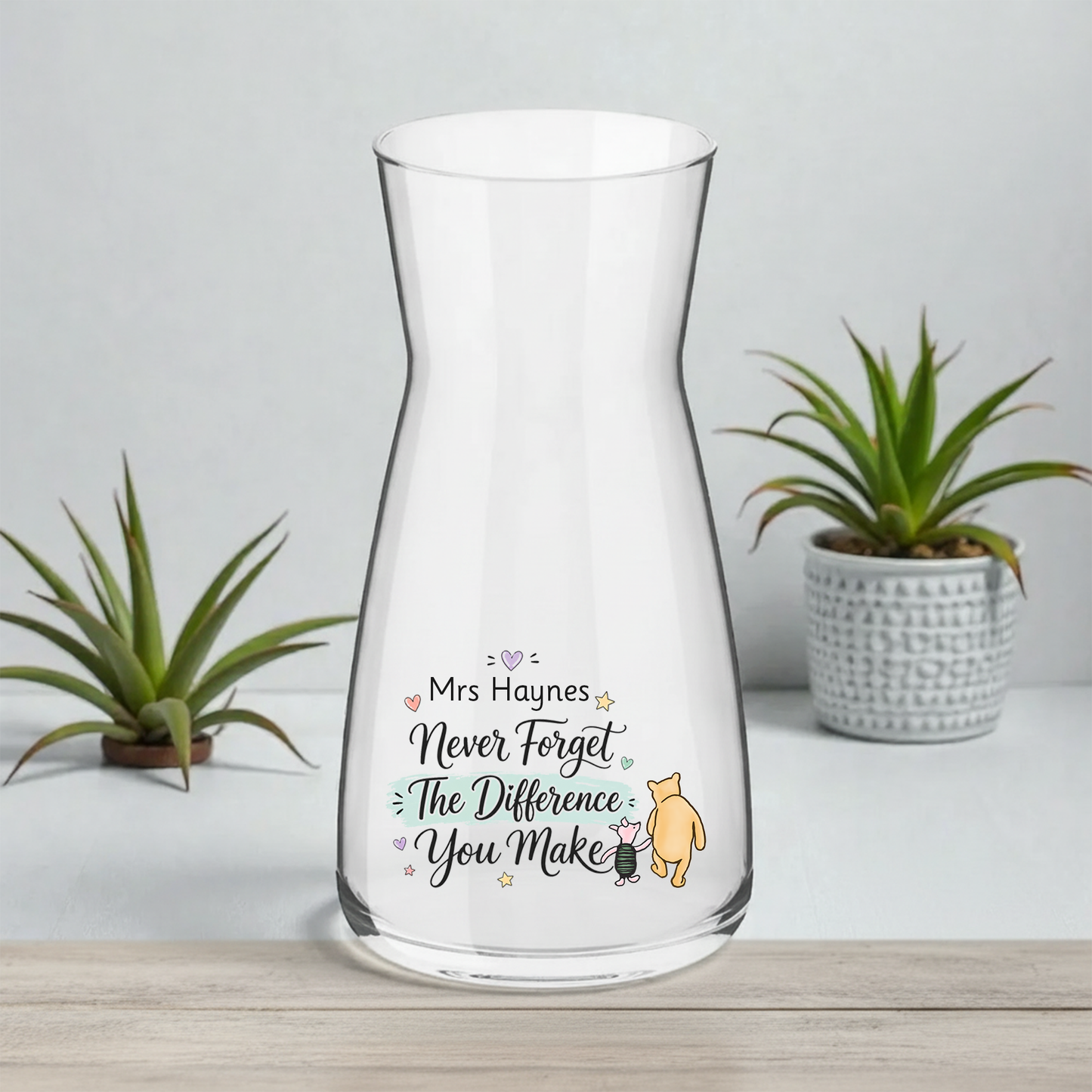 Personalised Never Forget The Difference You Make - Glass Vase