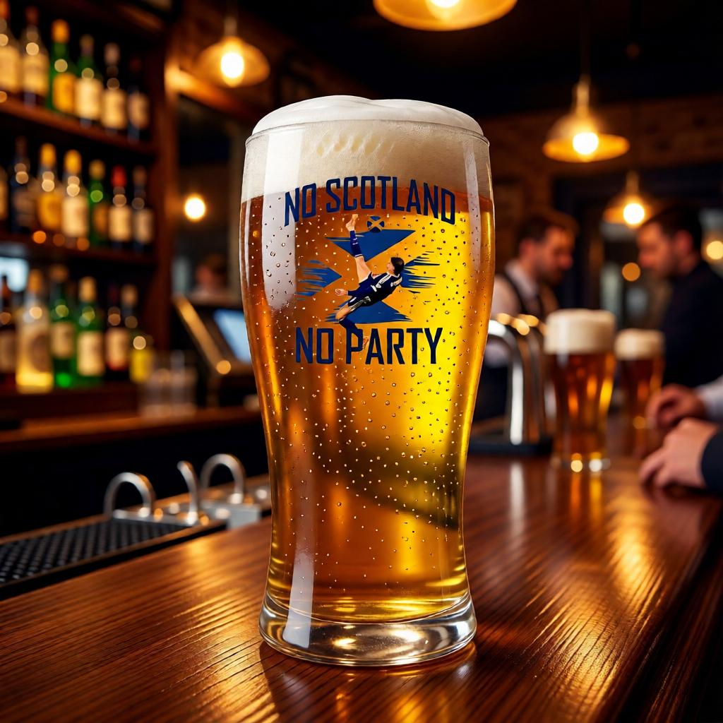 No Scotland No Party Pint Beer Glass - Personalised