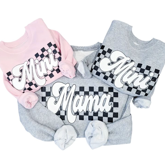 Mama Mini Retro Checked Sweatshirt