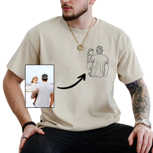 Custom Photo Outline Shirt - Father's Day Gift T-Shirt