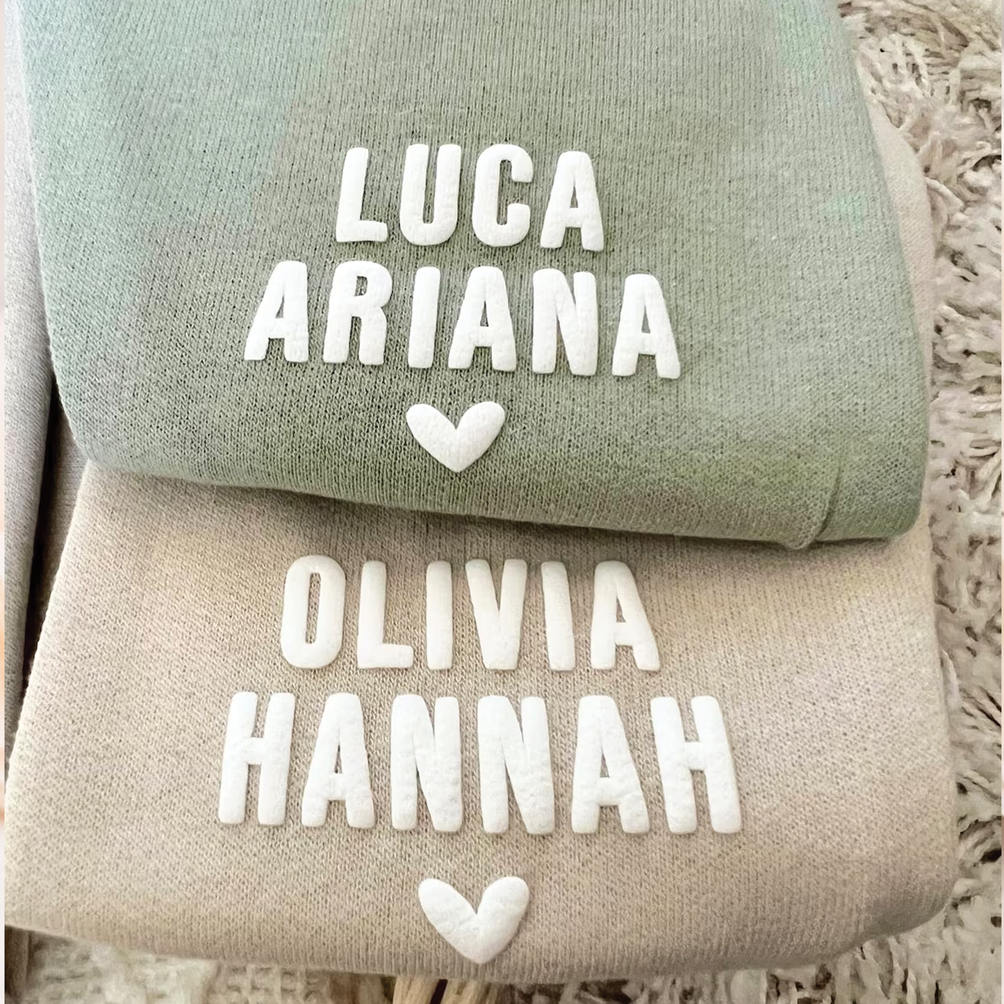 Personalised Puff Print Mama sweater with kids name(s) on sleeve Sweatshirt