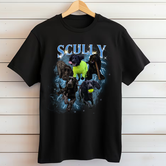 Custom Retro Style Bootleg Rap Pet/Dog Design T-Shirt - Personalised