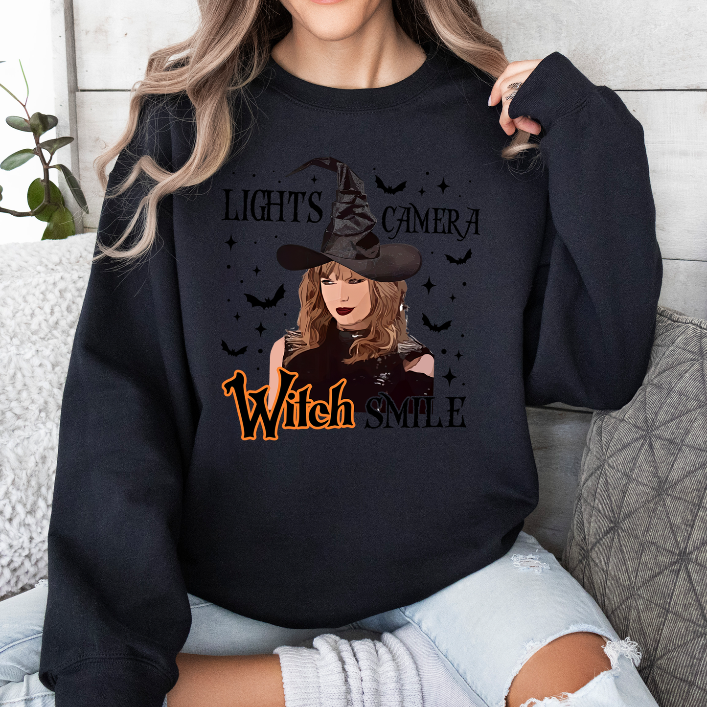 Lights Camera Witch Smile - Halloween Sweatshirt
