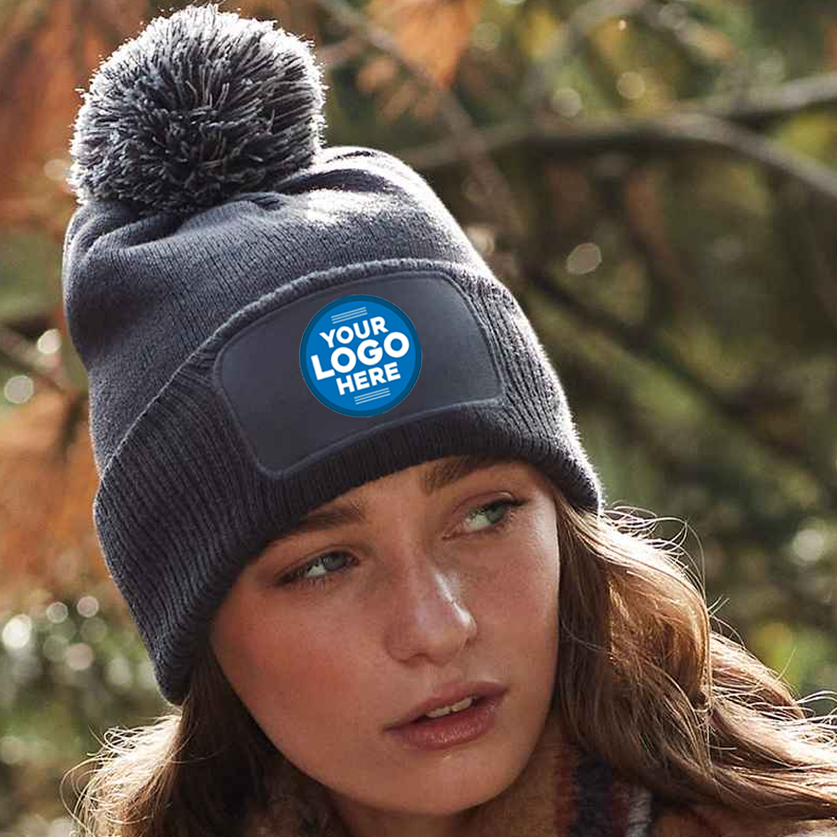 Custom Your Logo - Work Wear Bobble Beanie Hat
