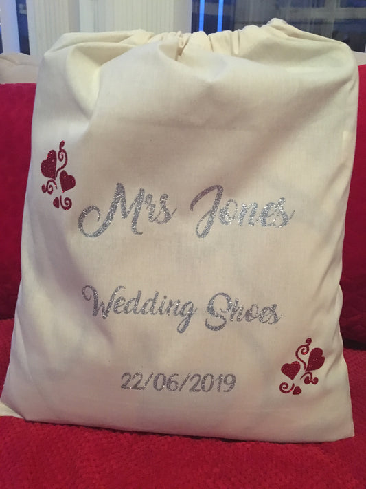 Personalised Wedding Shoes/Pumps Dust Bag