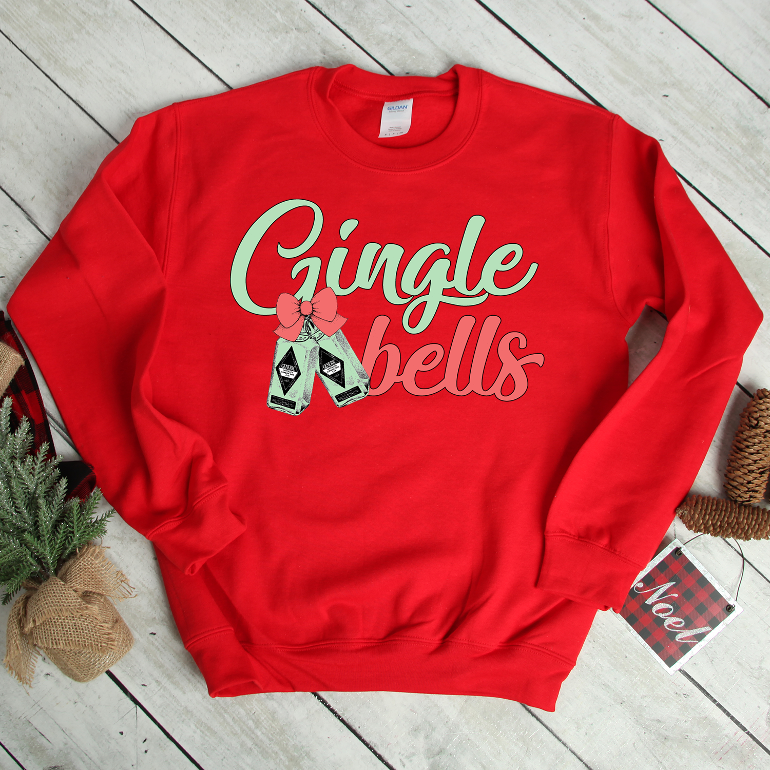 Gingle Bells funny Red Christmas Sweatshirt A.C designs ltd