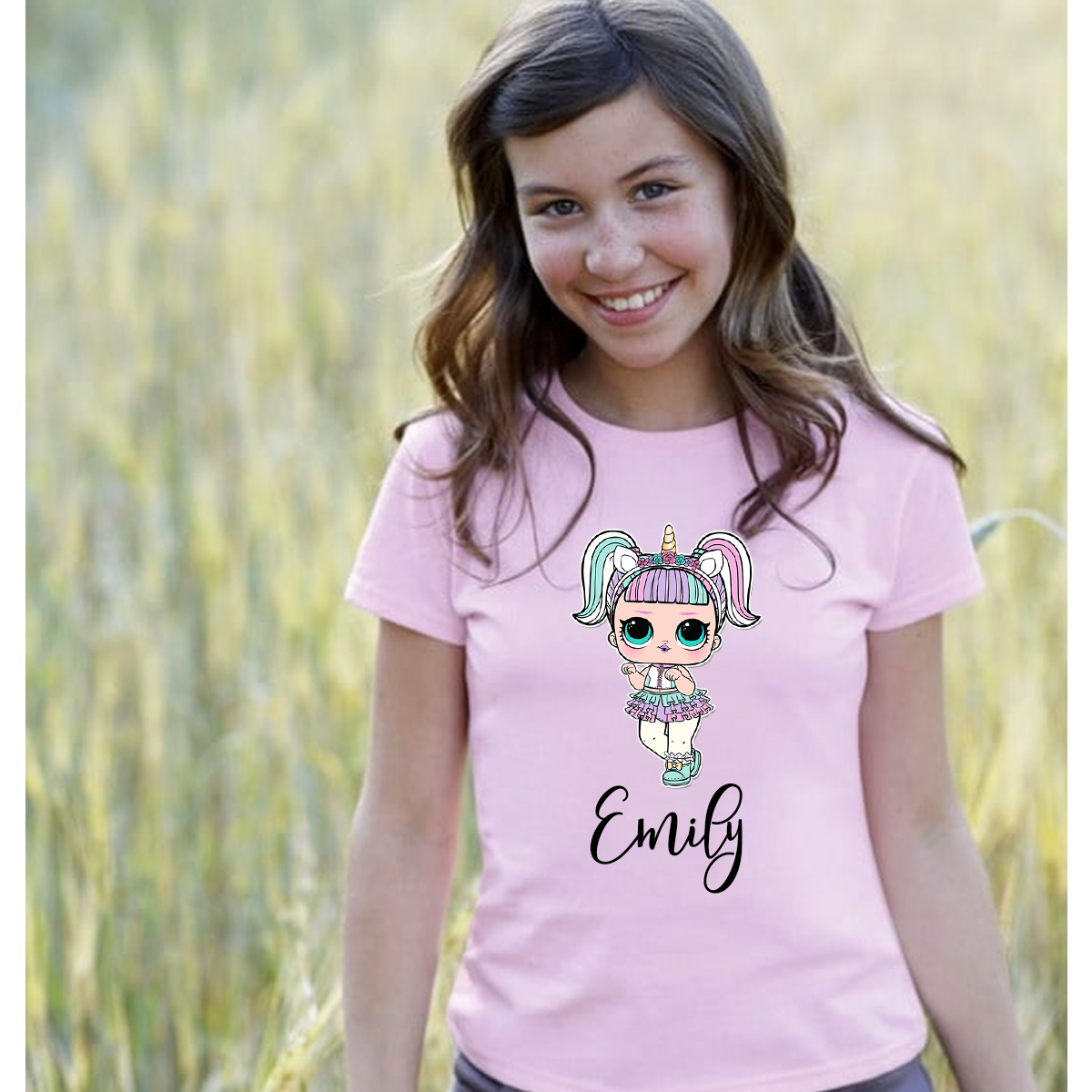 Personalised Unicorn Surprise Doll Design T-Shirt Top