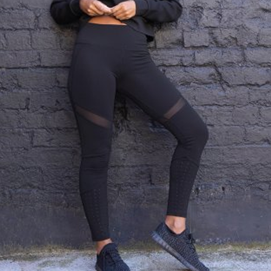 Black Mesh Pannelled Leggings