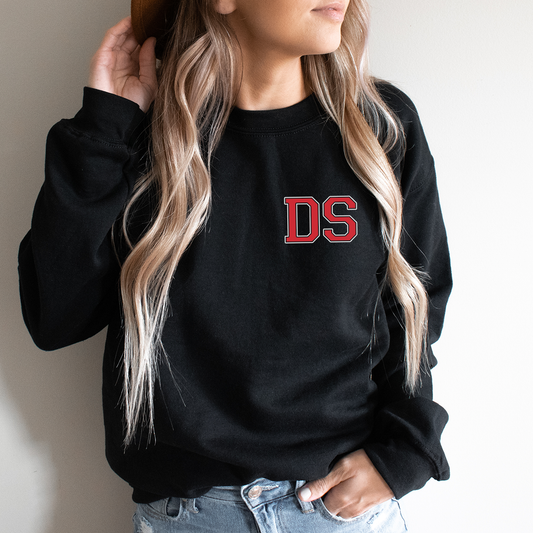 Personalised Varsity Letters Black Sweatshirt