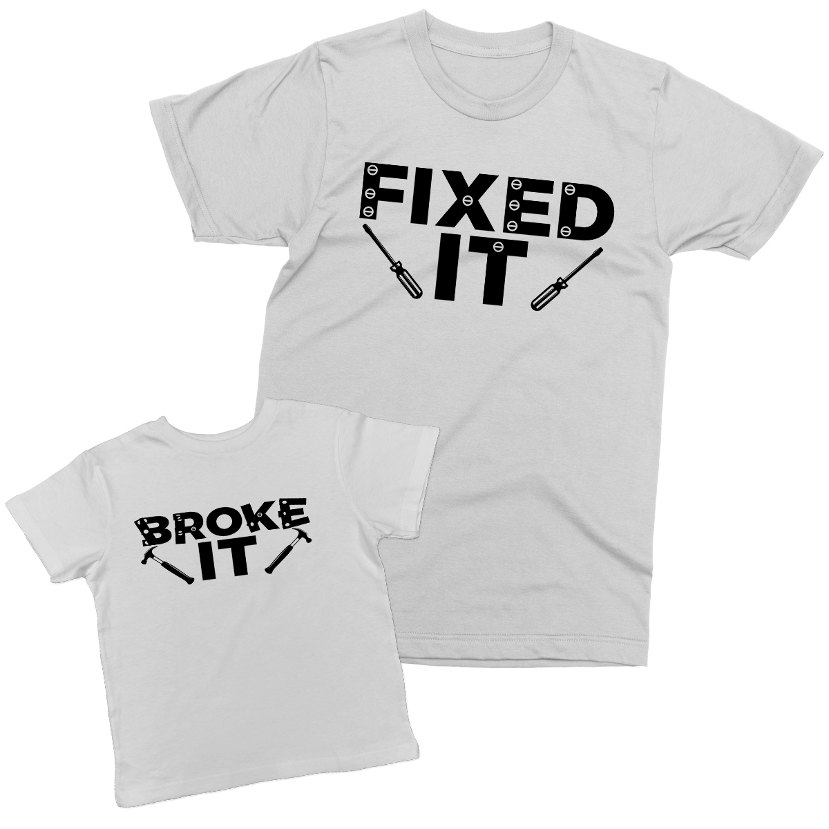 Broke it Fixed it Daddy and child twinning set A.C designs ltd