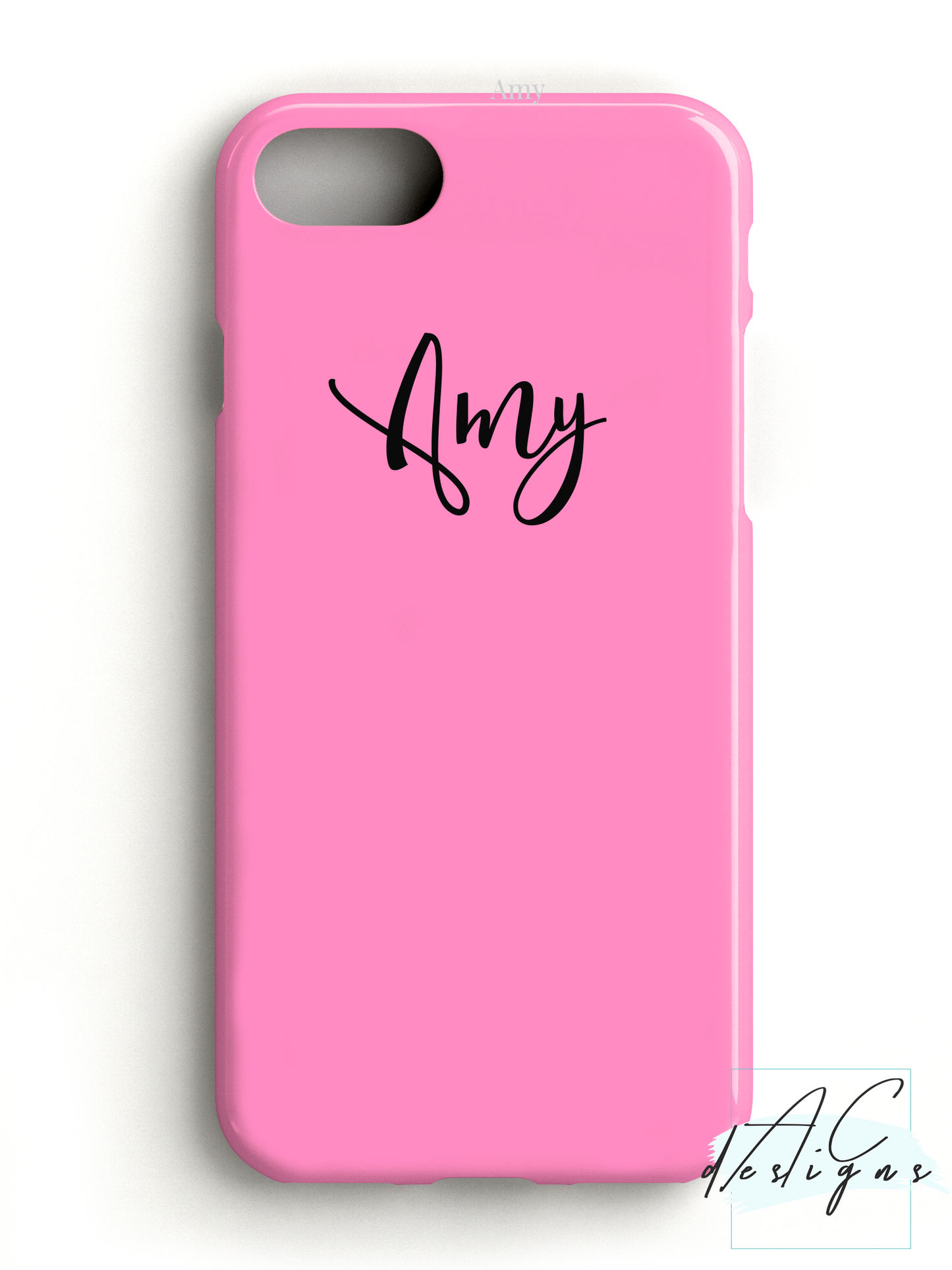 Bubblegum Pink Personalised Script Name Phone Case