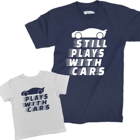 Plays with cars Daddy and child twinning set