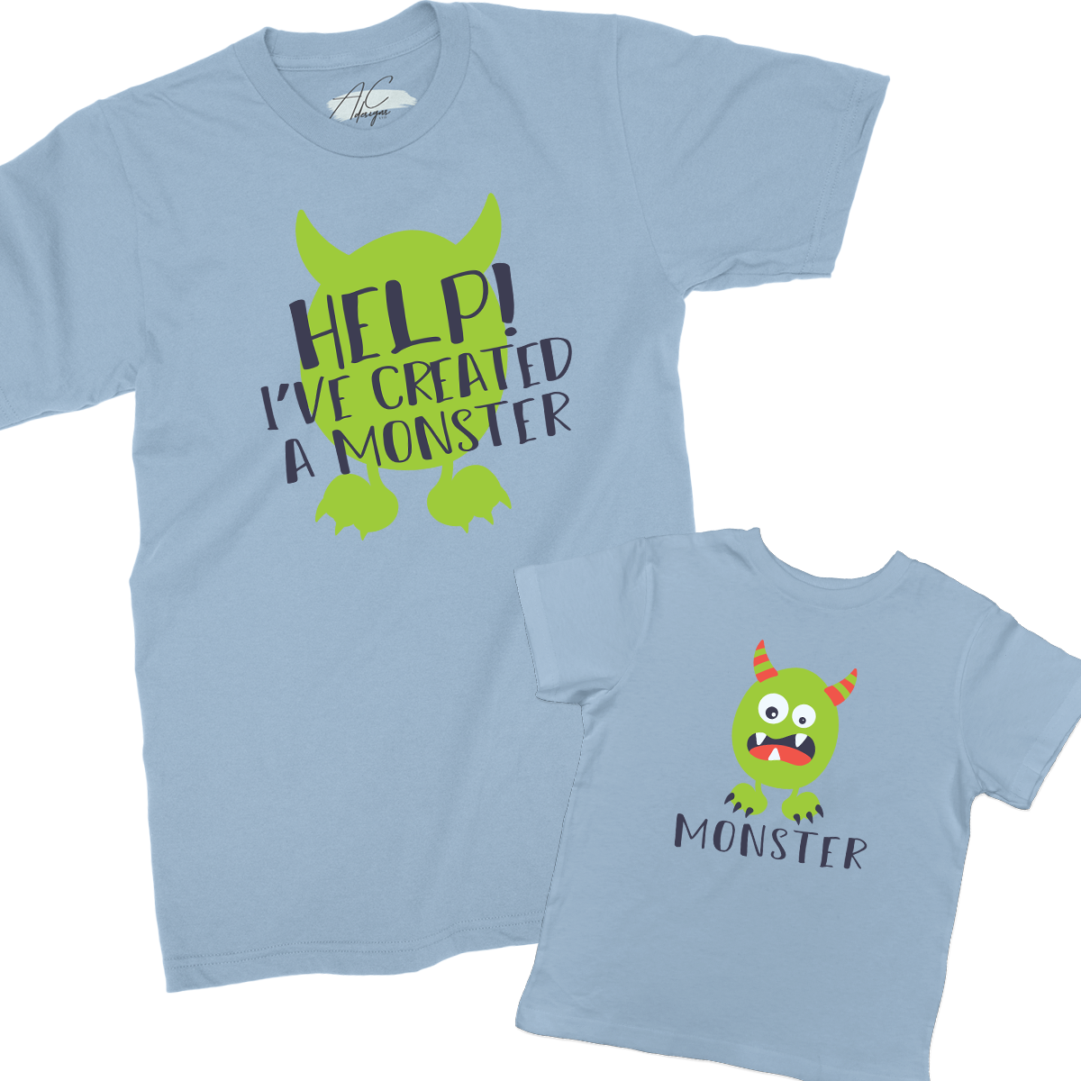 I Created A Monster Light Blue T-Shirt - Twinning Set
