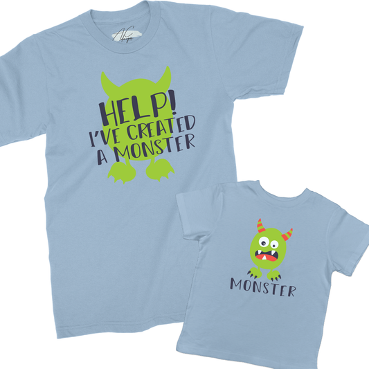 I Created A Monster Light Blue T-Shirt - Twinning Set