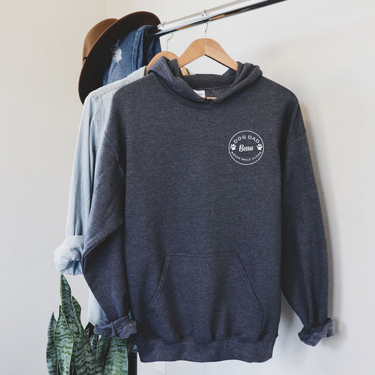 Dog Dad Personalised Charcoal Grey Walking Hoodie