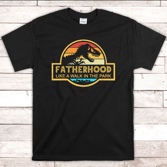Fatherhood - Like a Walk in the Park vintage design Black T-Shirt