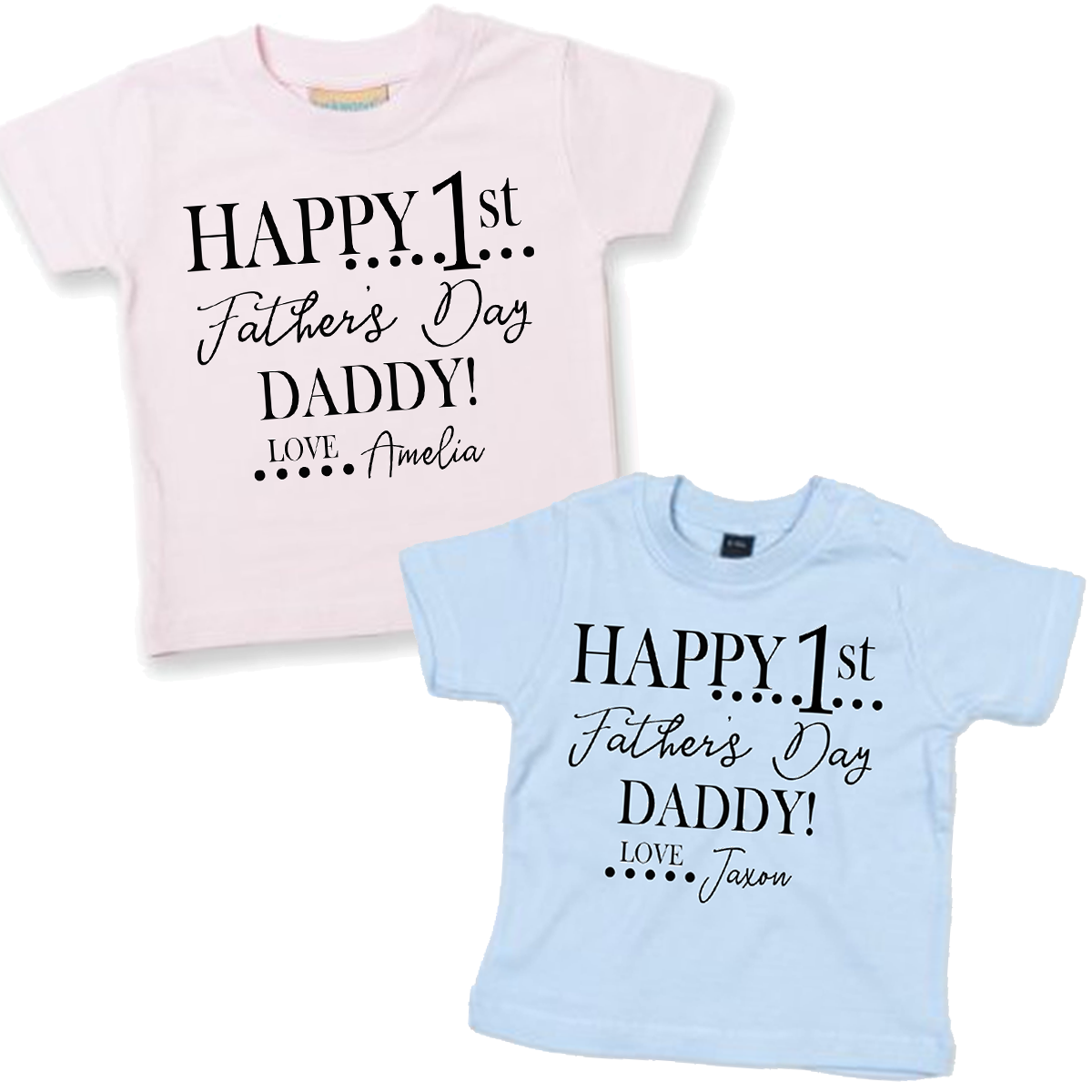 Happy 1st Father's Day Daddy - Personalised baby t-shirt