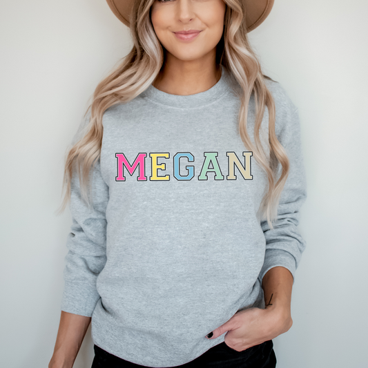 Personalised Varsity Letters Grey Sweatshirt
