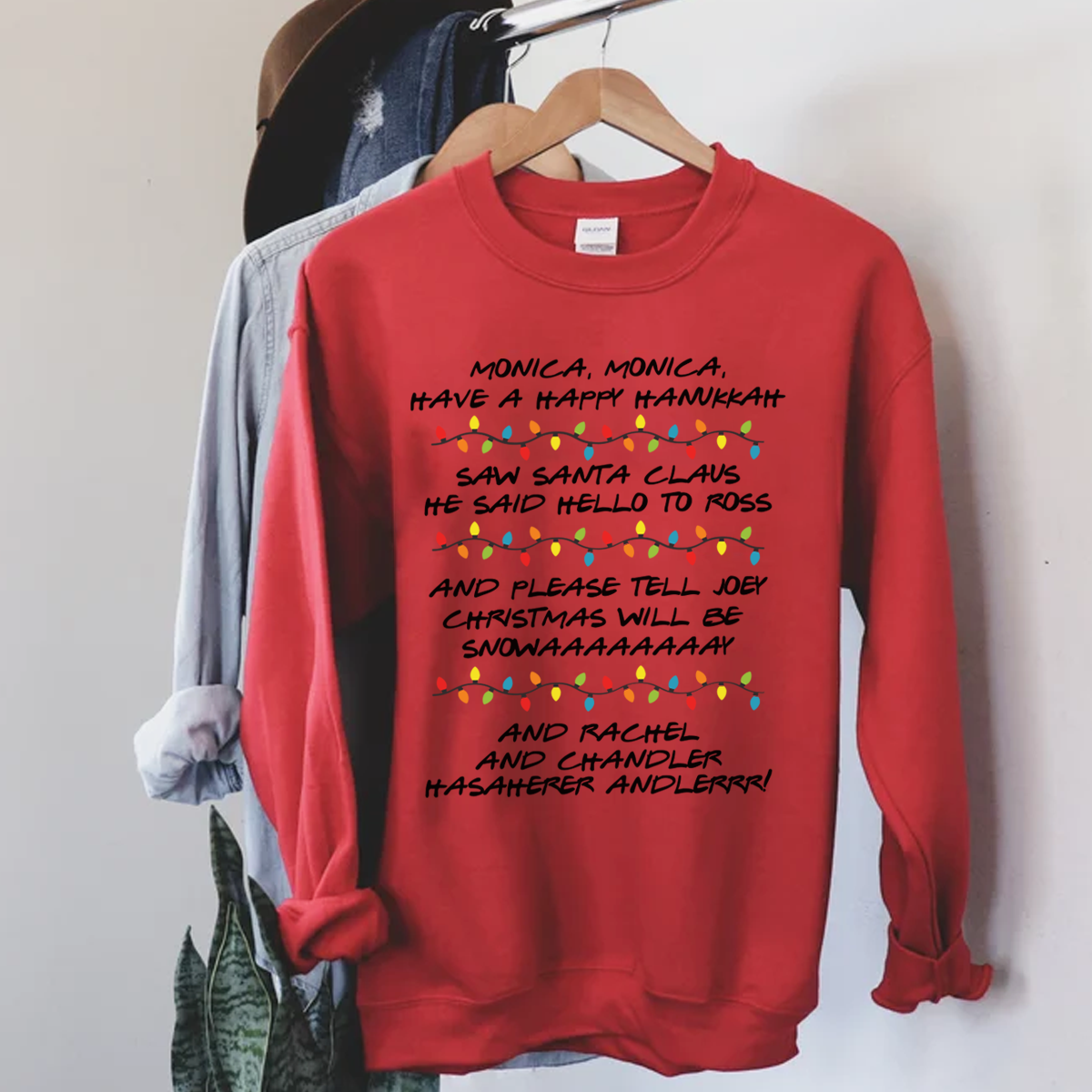 Happy Hannukah Funny Phoebe's song Christmas Sweatshirt Xmas Jumper