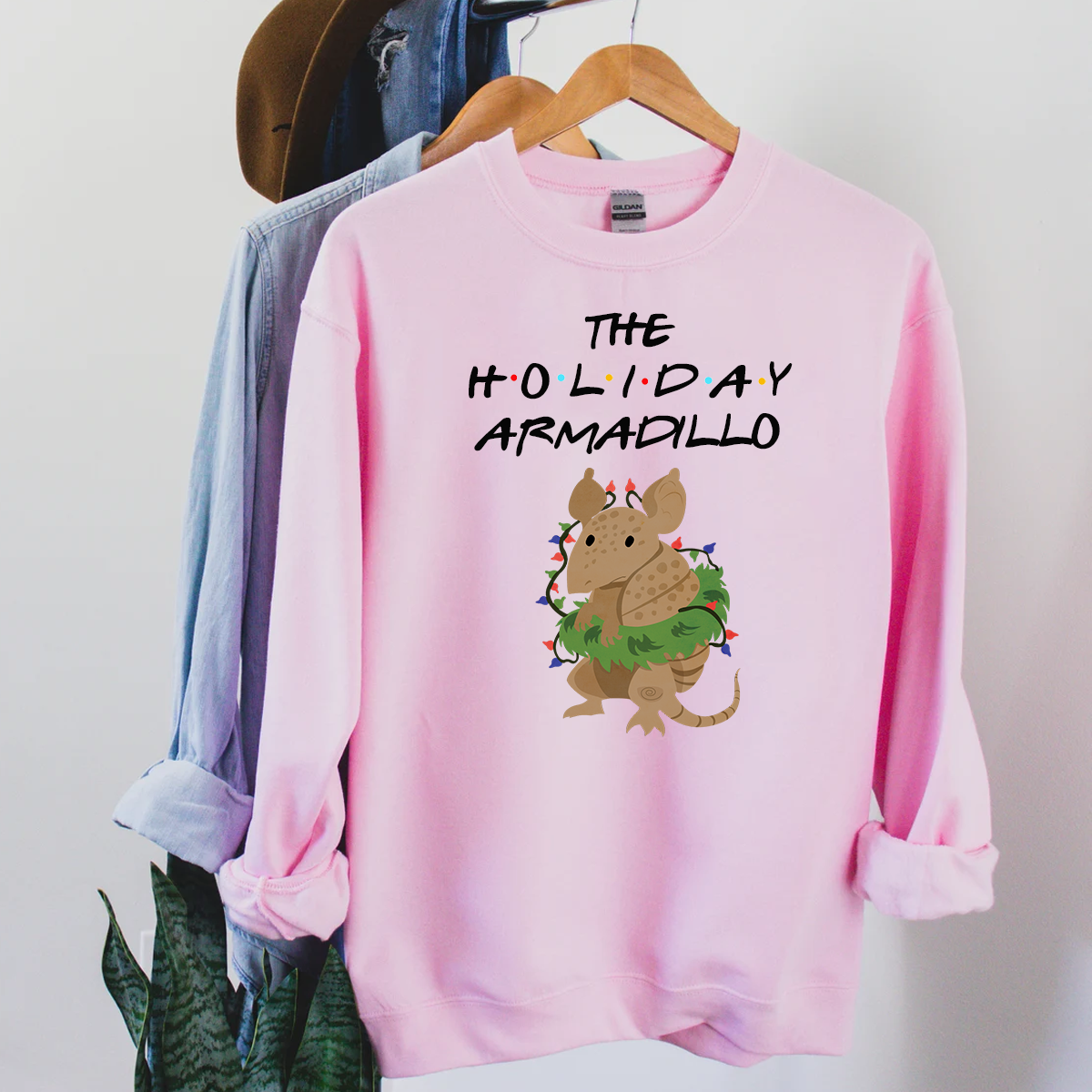 The Holiday Armadillo Pink Christmas Jumper