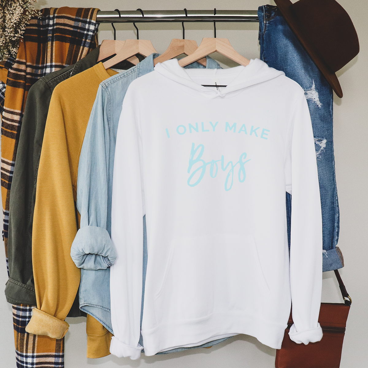I only make boys - White Hoodie