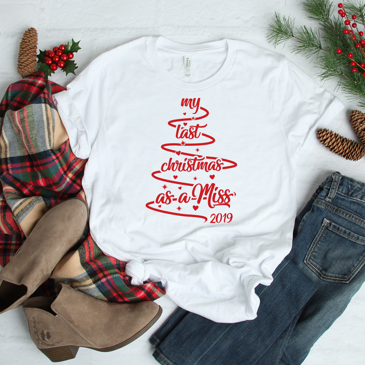 SALE Last Christmas as a Miss 2019 white t shirt A.C designs ltd
