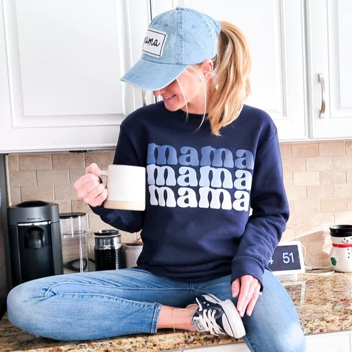Mama Blues Design Navy Sweatshirt