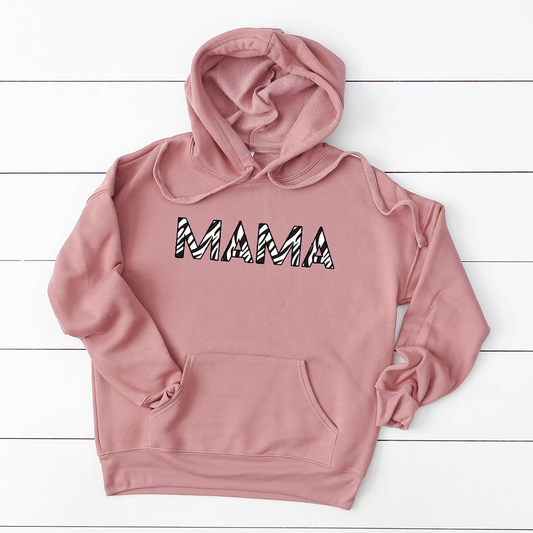 MAMA Zebra print - Dusty Pink Hoodie