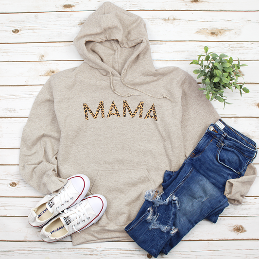 Mama leopard print - Sand Hoodie