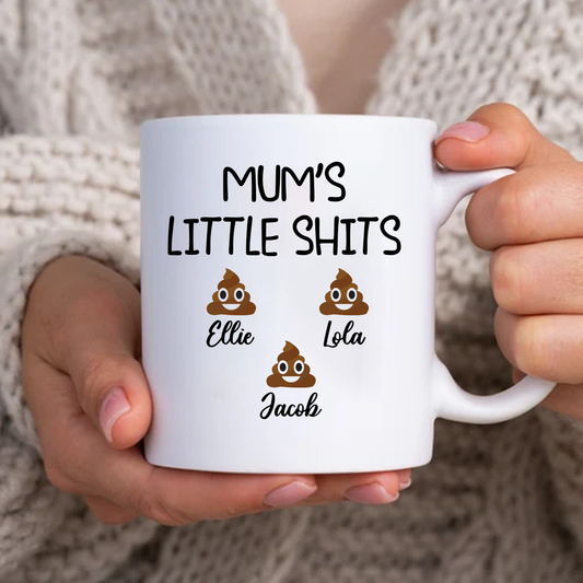 Mum's Little Poop Emoji's funny personalised coffee/tea Mug.