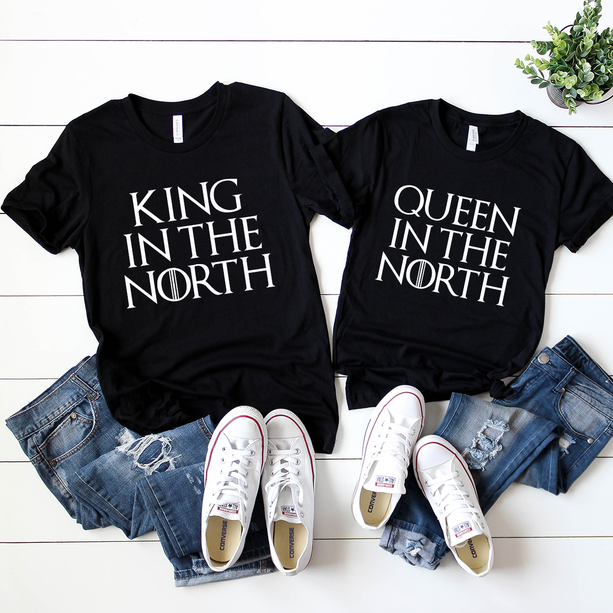 King Queen in the North black t shirt