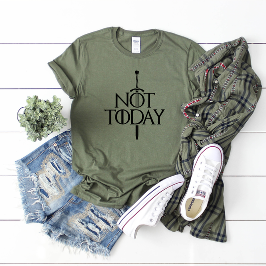 NOT TODAY khaki t-shirt