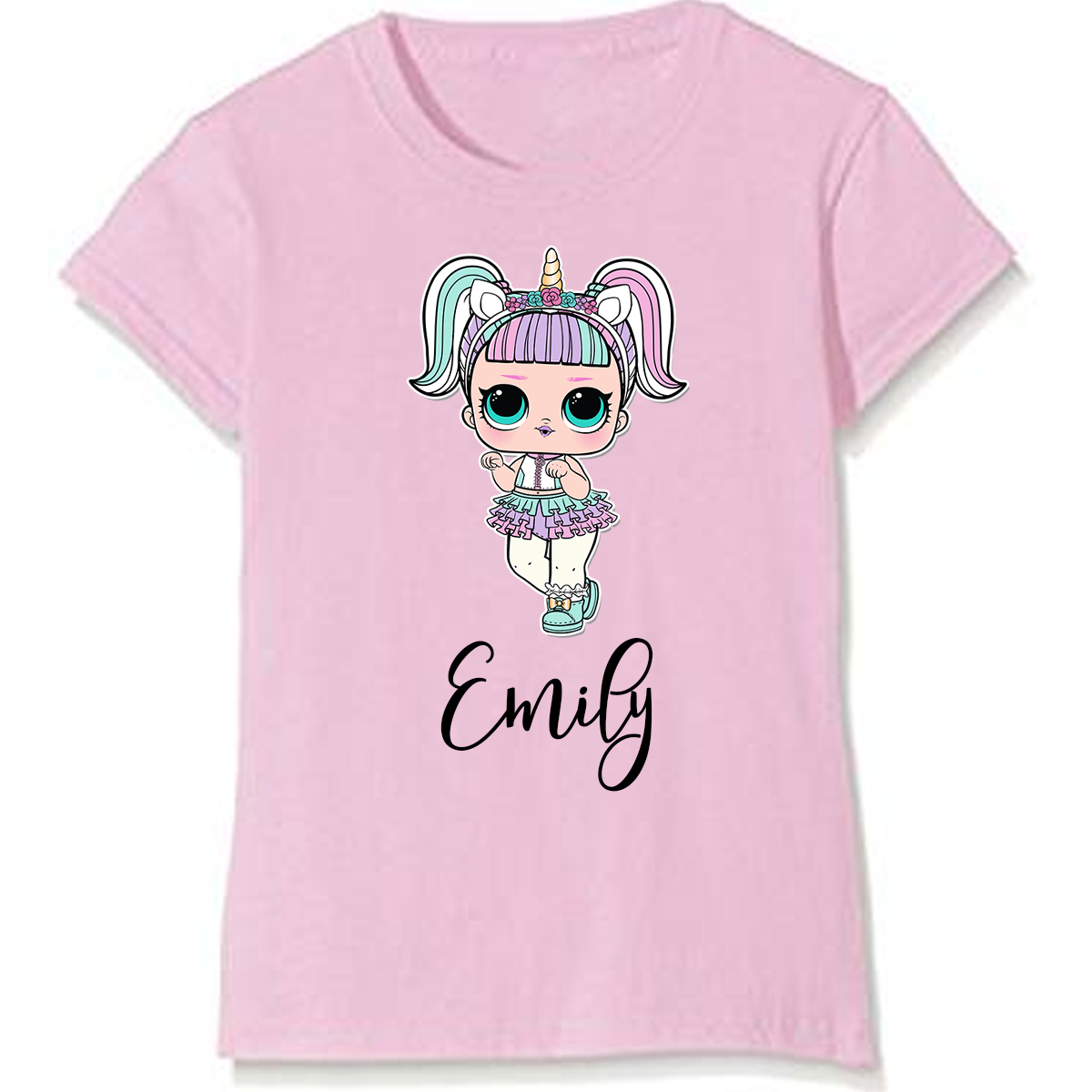 Personalised Unicorn Surprise Doll Design T Shirt Top A.C
