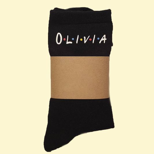 Personalised FRIENDS Black Socks