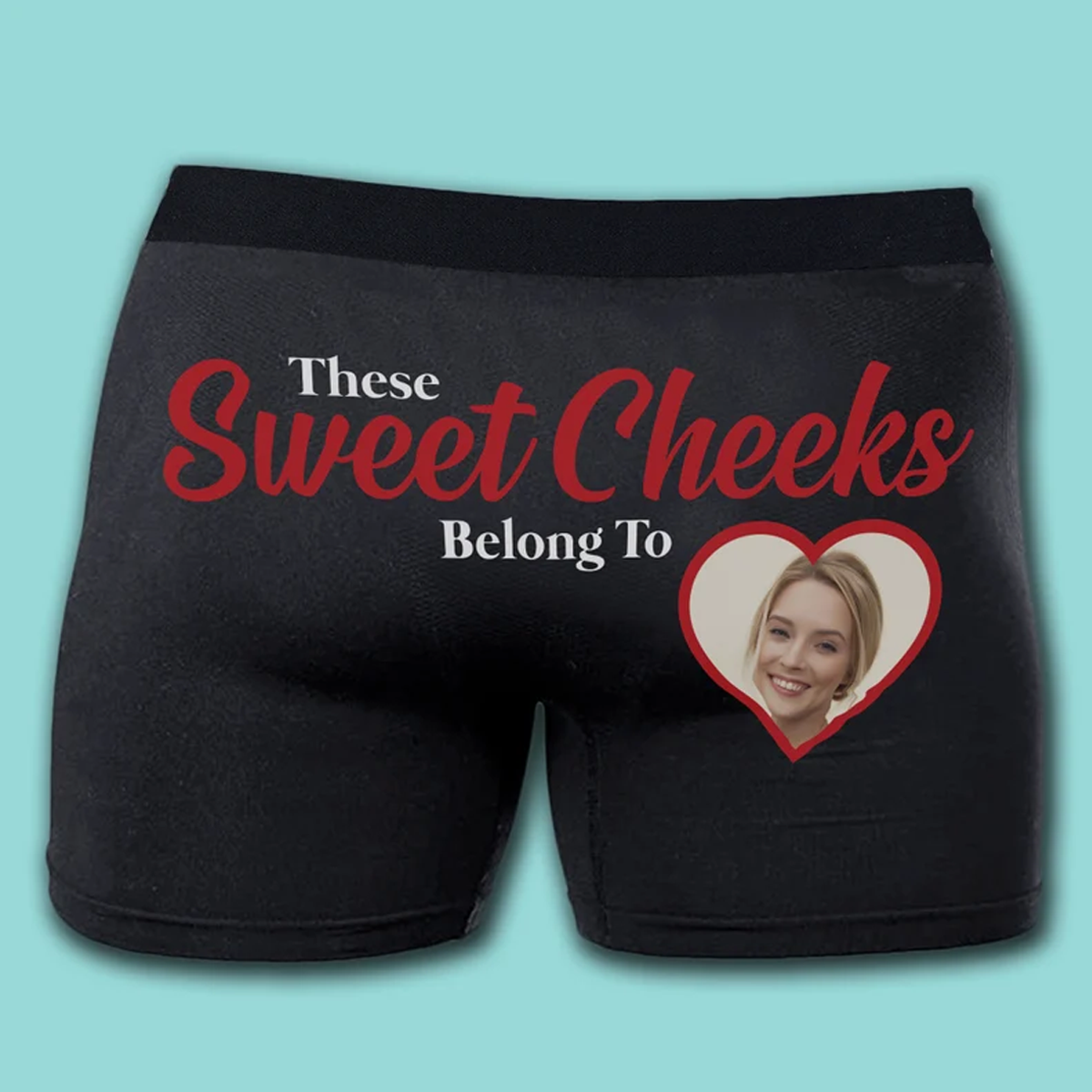 Personalised These Sweet Cheeks Belong To Photo Boxer Shorts/Trunks – A.C  designs ltd