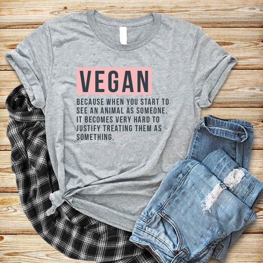 VEGAN. grey t-shirt