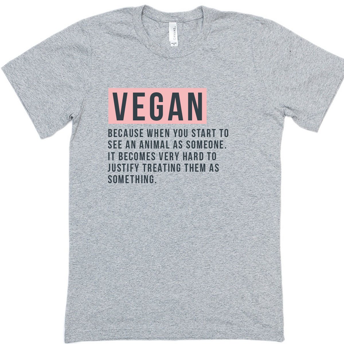 VEGAN. grey t-shirt