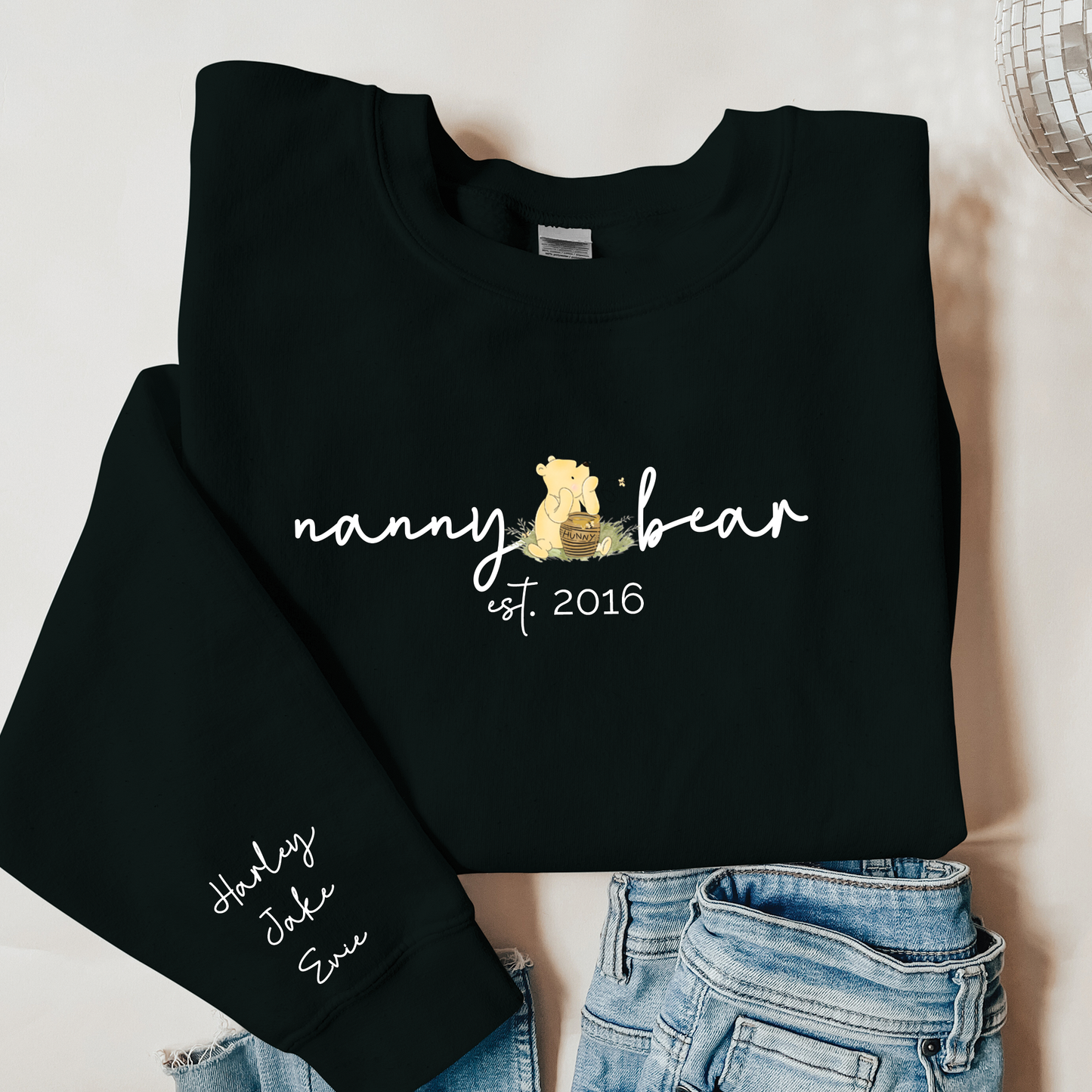 Plus Size - Personalised Mama Pooh Bear Est Sweatshirt
