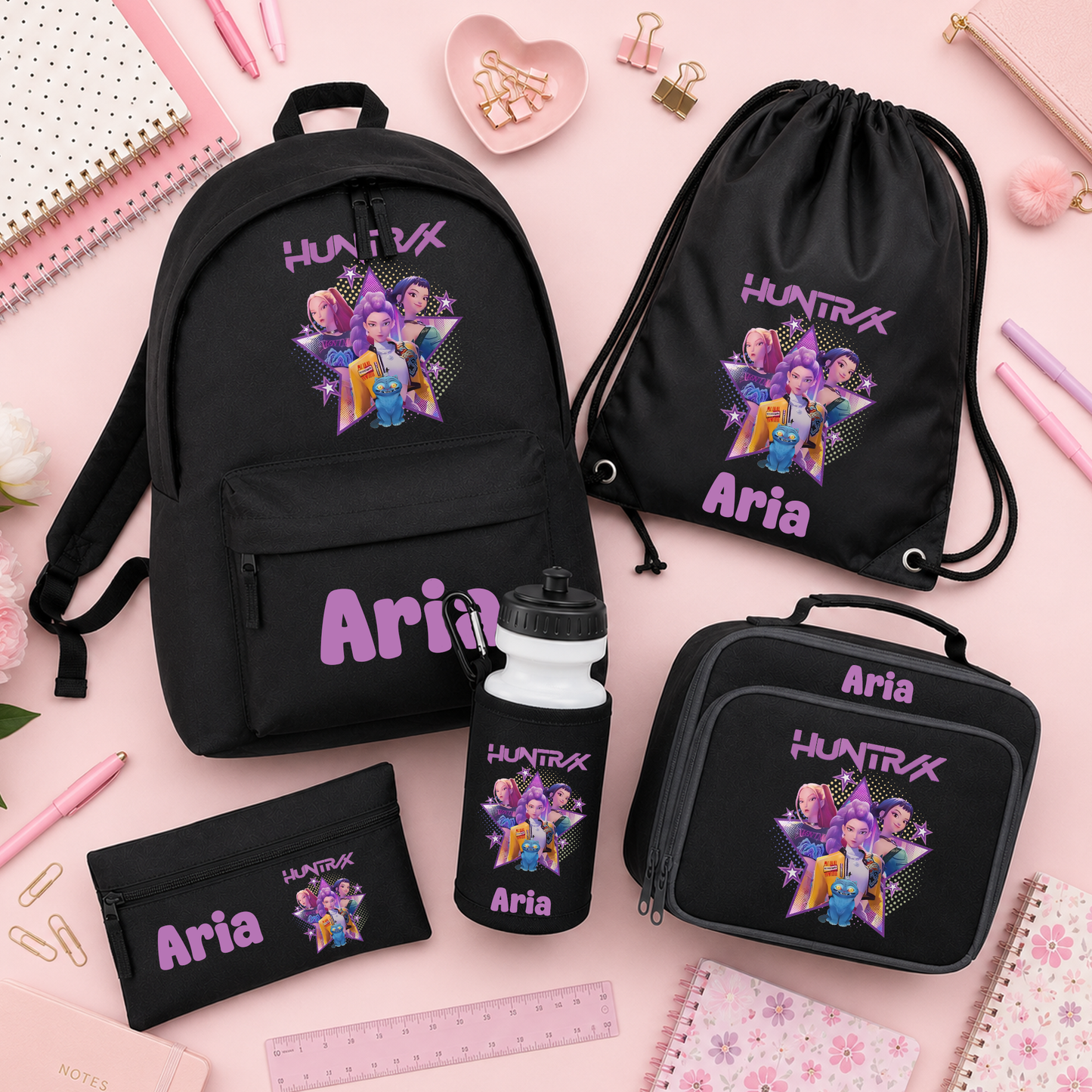 Hunter Girls Back School Bag, Backpack Set, personalisation optional