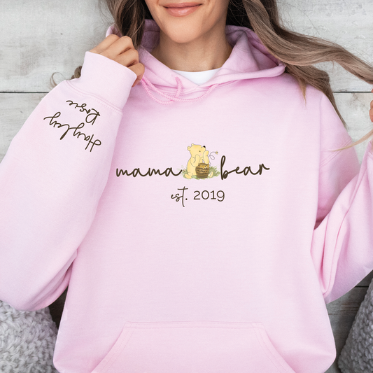 Personalised Mama Pooh Bear Est Hoodie