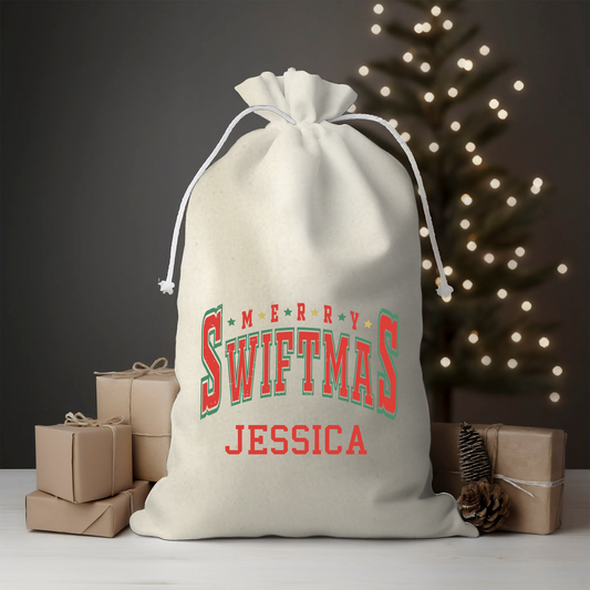 Merry Swiftmas Personalised Christmas Santa Sack - Different Sizes Available