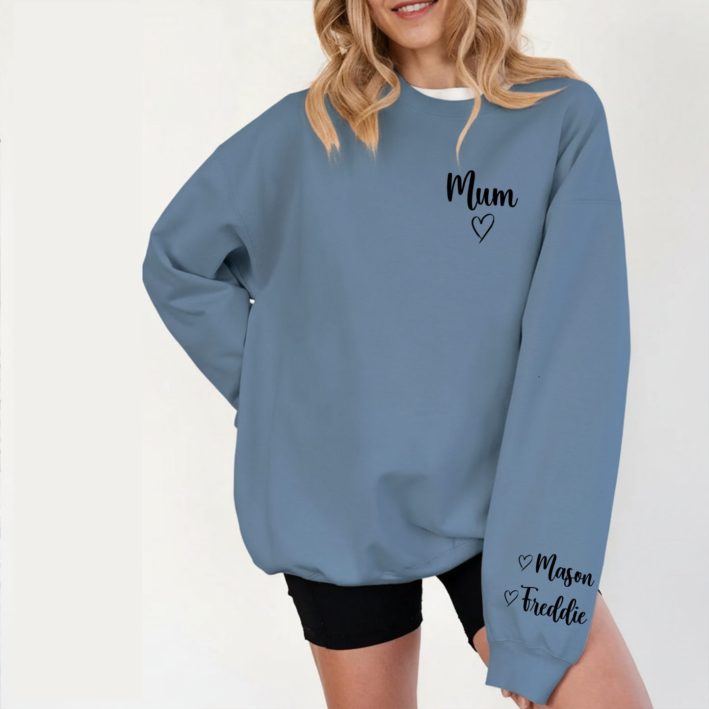Personalised Mum -  Mama Mummy Heart Design Sweatshirt