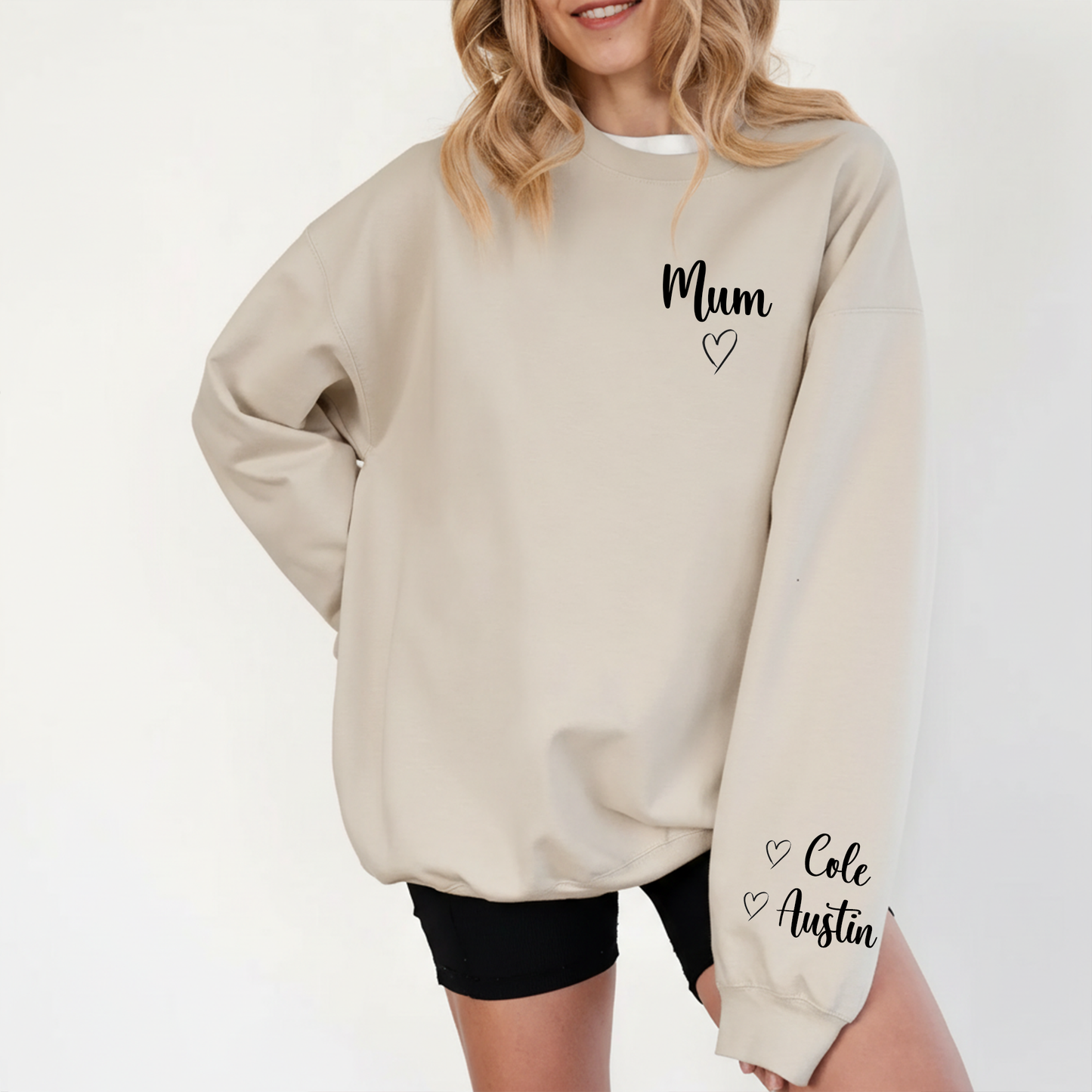Personalised Mum -  Mama Mummy Heart Design Sweatshirt