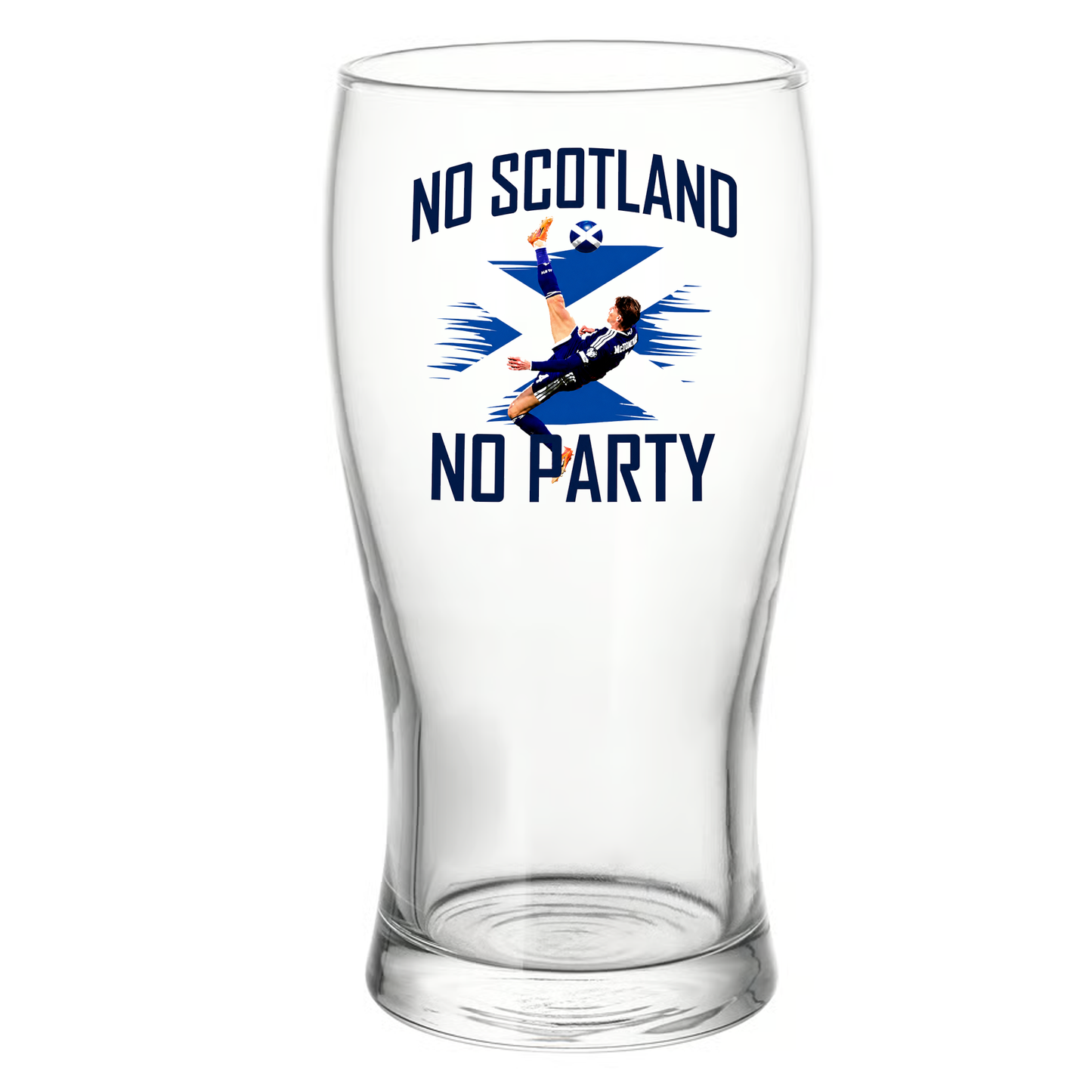 No Scotland No Party Pint Beer Glass - Personalised