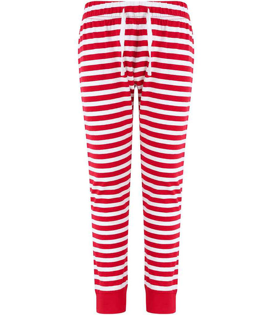 Red & White Striped PJ / Lounge Bottoms - Kids & Adults