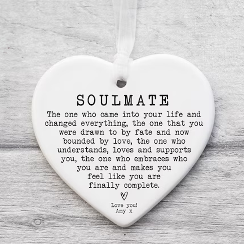 Personalised SOULMATE Heart Decoration - Valentine's Gift