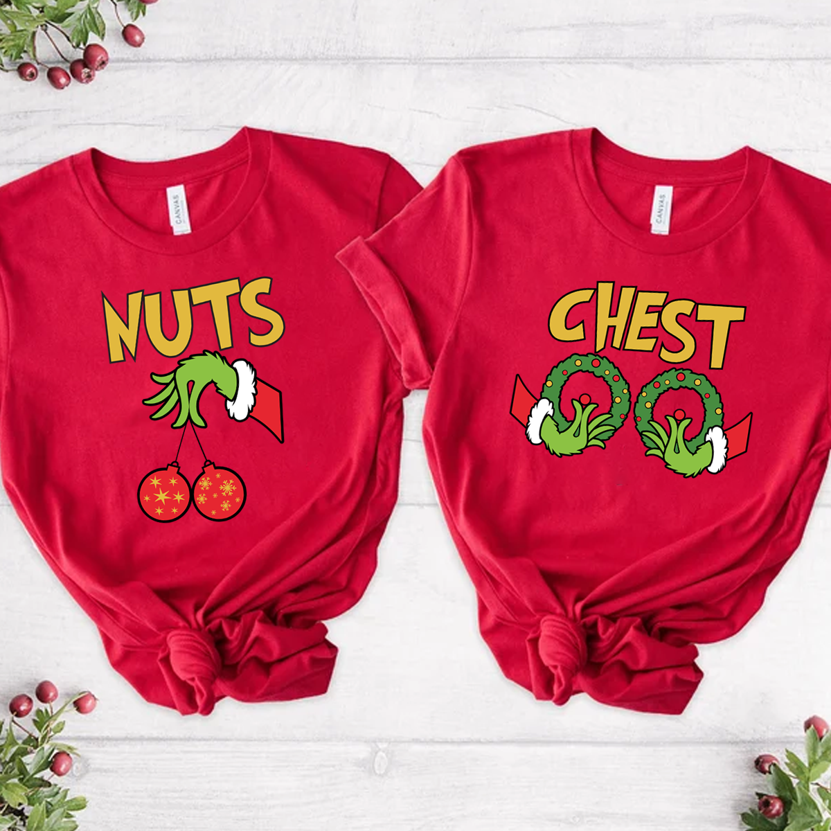 Chest Nuts Couples Christmas T-Shirt